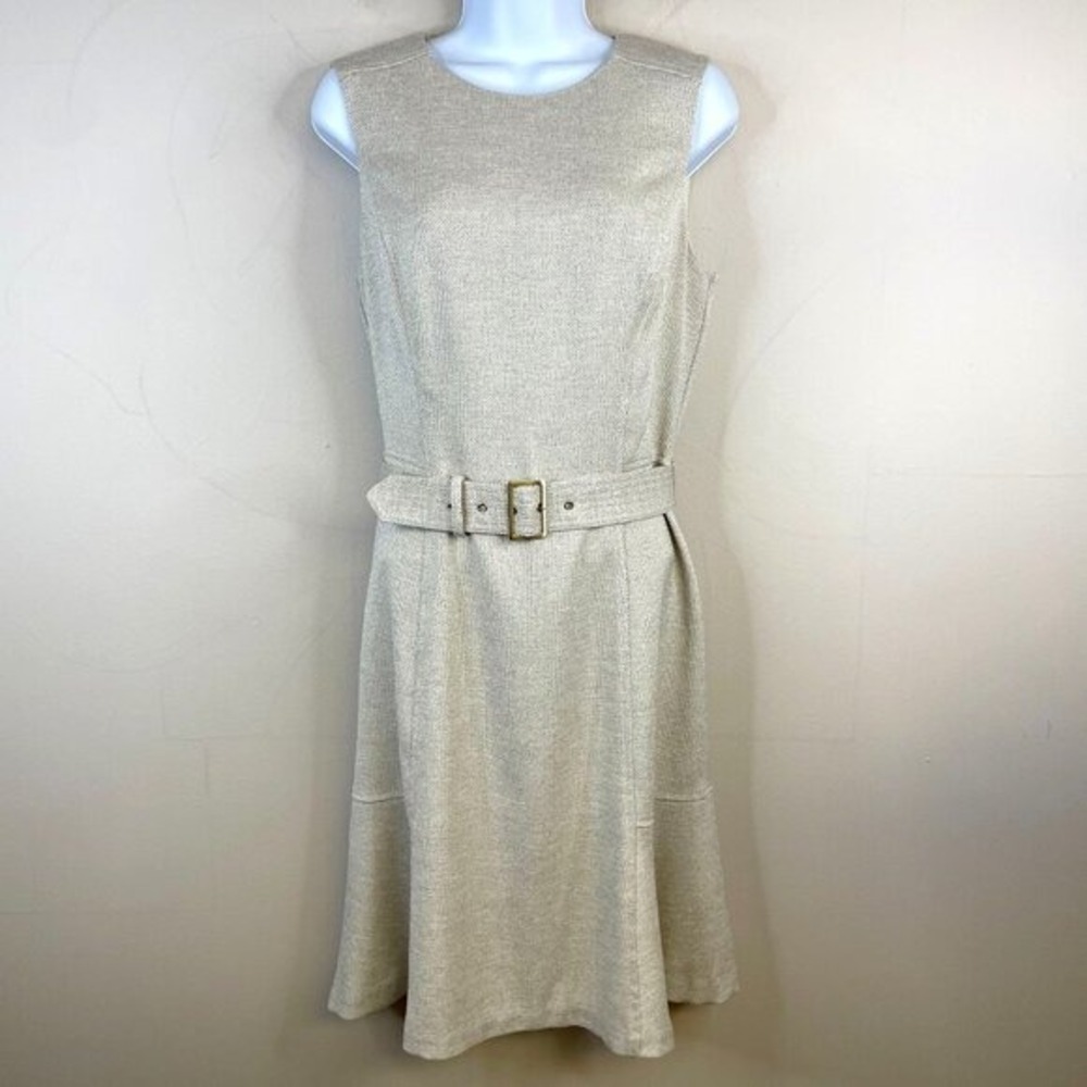 White House Black Market Minimalist Shift Dress 10 Neutral Chic Capsule Career